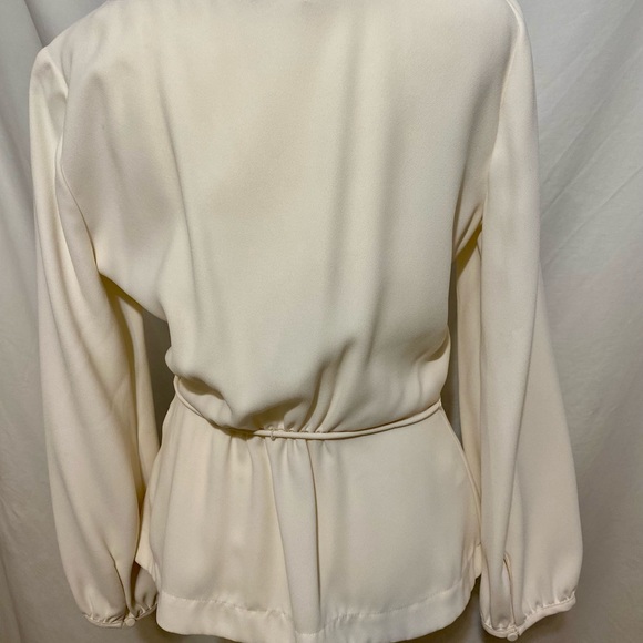 J Crew Cream Drapery Wrap Top - Picture 3 of 6